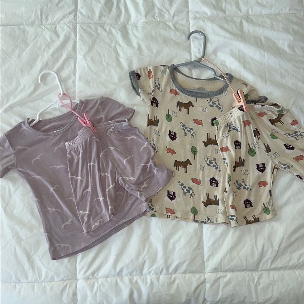 Kyte and milkberry bamboo pj sets 3t